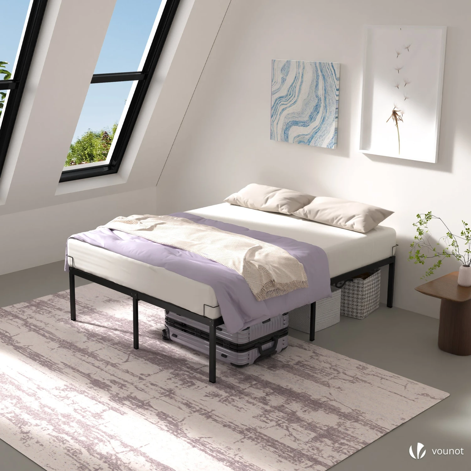 Cadre De Lit Metal Avec Fixation Sommier Et Hauteur 36cm 140x190cm Noir(Cadre De Lit Metal Avec Fixation Sommier Et Hauteur 36cm 140x190cm Noir) 3 Cadre De Lit Metal Avec Fixation Sommier Et Hauteur 36cm 140x190cm Noir(Cadre De Lit Metal Avec Fixation Sommier Et Hauteur 36cm 140x190cm Noir) – Image 3