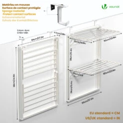 Étendoir à Linge Mural Suspendu Pliable Blanc(Etendoir A Linge Mural Suspendu Pliable Blanc) -Boutique Vounot 3 bd3b8b24 9efa 48bb bd74 18d814265add