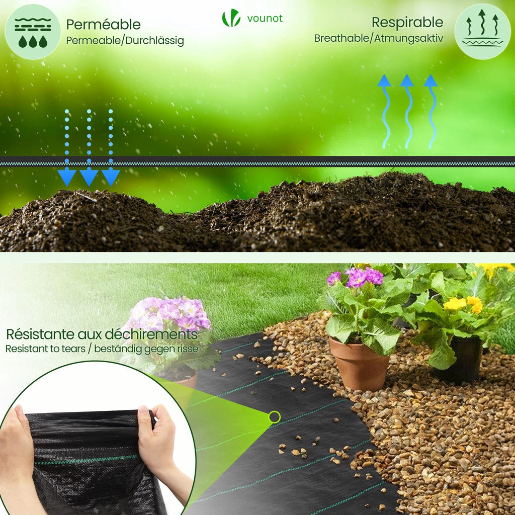 Toile De Paillage Contre Les Mauvaises Herbes 50Mx1M Avec 100 Piquets Anti-UV 100g/m2(Toile De Paillage Contre Les Mauvaises Herbes 50mx1m Avec 100 Piquets Anti Uv 100g M2) 3 Toile De Paillage Contre Les Mauvaises Herbes 50Mx1M Avec 100 Piquets Anti-UV 100g/m2(Toile De Paillage Contre Les Mauvaises Herbes 50mx1m Avec 100 Piquets Anti Uv 100g M2) – Image 3