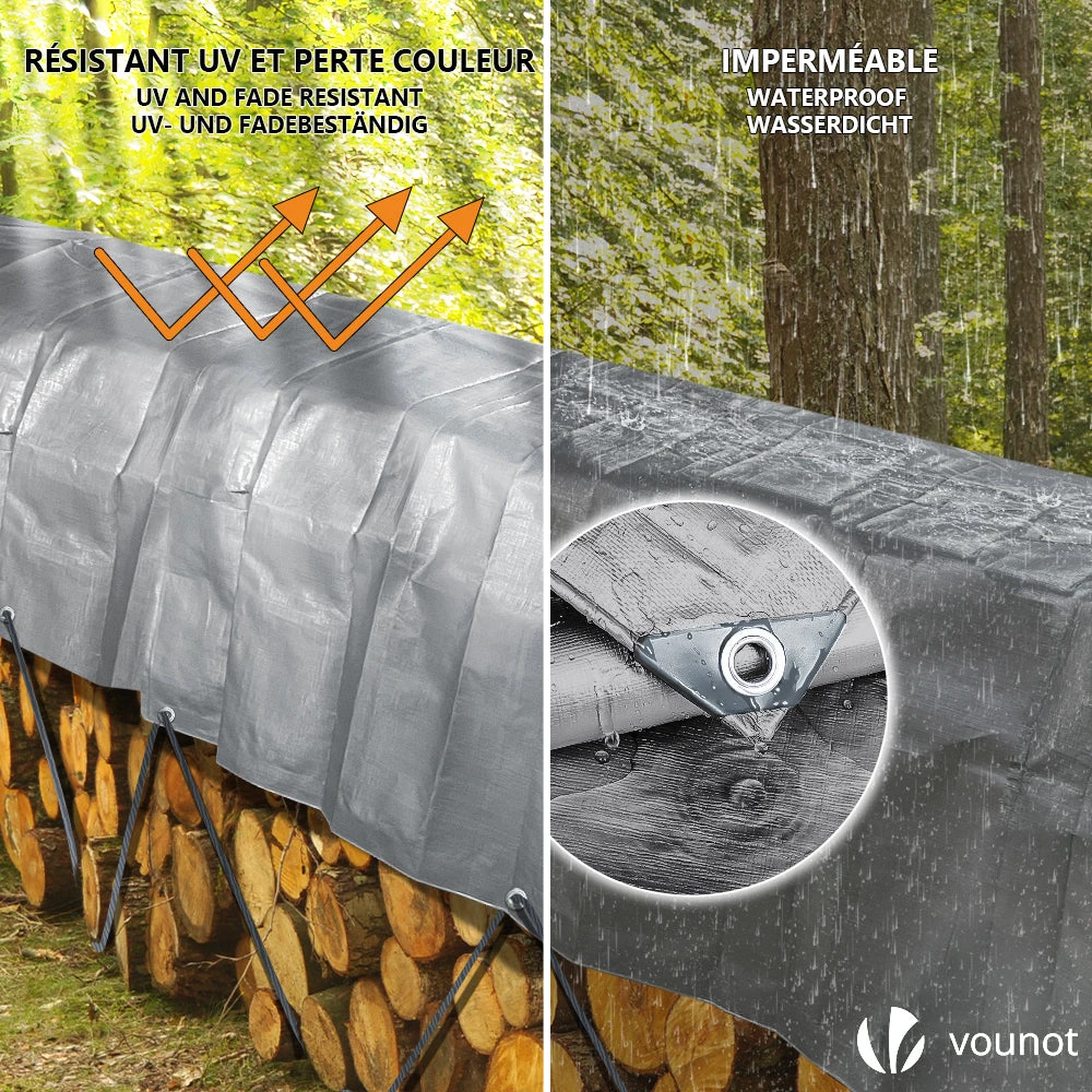 Bâche De Protection En Polyéthylène Resistant Et Impermeable 180g/m² Gris Et Noir 4x6m(Bache De Protection En Polyethylene Resistant Et Impermeable 180g M Gris Et Noir 4x6m) 3 Bâche De Protection En Polyéthylène Resistant Et Impermeable 180g/m² Gris Et Noir 4x6m(Bache De Protection En Polyethylene Resistant Et Impermeable 180g M Gris Et Noir 4x6m) – Image 3