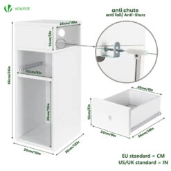 Lot De 2 Table De Chevet D’appoint Avec Tiroir Et Compartiment 25x30x66cm Blanc(Lot De 2 Table De Chevet D Appoint Avec Tiroir Et Compartiment 25x30x66cm Blanc) -Boutique Vounot 3 ccedfc99 91ab 4c89 9d38 cbfe738628d9 1