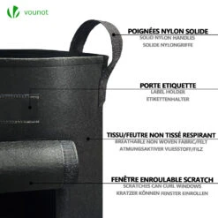 Lot De 3 Sacs De Plantation Non Tisse Avec Fenetre Velcro Et Poignee 43L Noir(Lot De 3 Sacs De Plantation Non Tisse Avec Fenetre Velcro Et Poignee 43l Noir) -Boutique Vounot 3 d091d602 3e96 4a12 8803 94f24d301ac6