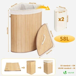 Panier A Linge En Bambou D’angle Avec Couvercle 58L(Panier A Linge En Bambou D Angle Avec Couvercle 58l) 9 Panier A Linge En Bambou D’angle Avec Couvercle 58L(Panier A Linge En Bambou D Angle Avec Couvercle 58l) -Boutique Vounot 3 d30977d7 c035 435d a627 eaab1b90a6b0
