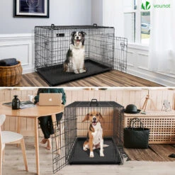 Cage Pour Chien Pliable Avec 2 Portes Verrouillable Plateau Amovible Et Housse De Protection 122x75x81cm(Cage Pour Chien Pliable Avec 2 Portes Verrouillable Plateau Amovible Et Housse De Protection 122x75x81cm) -Boutique Vounot 3 dd1b43ba bfd0 40e1 ba9a 92bba087504c