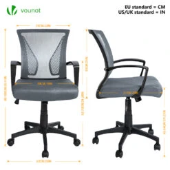 Fauteuil De Bureau Ergonomique Pivotant Avec Dossier Toile Respirant Gris(Fauteuil De Bureau Ergonomique Pivotant Avec Dossier Toile Respirant Gris) -Boutique Vounot 3 deb5e93f f496 4323 ac08 3965ebbfa227