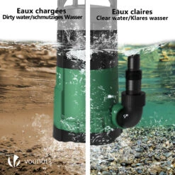 Pompe Evacuation 3 En 1 Pour Eaux Chargees 13500L/H Profondeur 7m Vert(Pompe Evacuation 3 En 1 Pour Eaux Chargees 13500l H Profondeur 7m Vert) -Boutique Vounot 3 e330dbbd 3aaf 444d a6c9 fa333b6f24be