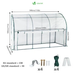 Serre De Jardin Hivernage Murale Adossee Avec Bache PE 300x100x180cm Blanc(Serre De Jardin Hivernage Murale Adossee Avec Bache Pe 300x100x180cm Blanc) -Boutique Vounot 3 e682e9e3 e6d7 4886 93ad 55d7a0fa2759