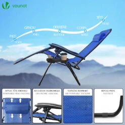Lot De 2 Chaise Longue Inclinable En Textilene Avec Table D'appoint Porte Gobelet Et Portable Bleu(Lot De 2 Chaise Longue Inclinable En Textilene Avec Table Dappoint Porte Gobelet Et Portable Bleu) -Boutique Vounot 3 e88093eb 1cb7 42b2 b866 dd8a39547c3a