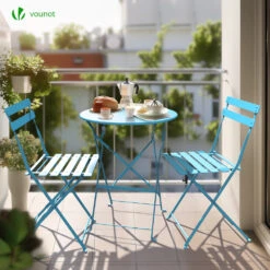 Ensemble Bistro Extérieur 1 Table 2 Chaises Acier Bleu(Ensemble Bistro Exterieur 1 Table 2 Chaises Acier Bleu 1) -Boutique Vounot 3 f90542ae b90f 4c91 ad08 241d5d118fb0