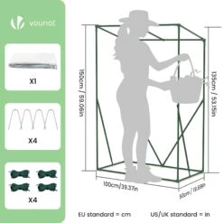 Serre De Jardin Serre Tomates Avec Grande Porte Enroulable Bache PE Renforcee 135g/m2 100x50x150cm Blanc(Serre De Jardin Serre Tomates Avec Grande Porte Enroulable Bache Pe Renforcee 135g M2 100x50x150cm Blanc) -Boutique Vounot 3 fa3cb84d 0863 4485 8a0c 8f30d9415a7d
