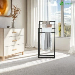 Porte Serviettes Sur Pied Autoportant 4 Niveaux Noir(Porte Serviettes Sur Pied Autoportant 4 Niveaux Noir) -Boutique Vounot 3 fd725986 fb0f 48d1 8646 1a46f08d4c6c