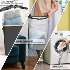 Panier A Linge Pliable 100L Avec Sac Intérieur Cadre Bambou Et Couvercle Gris(Panier A Linge Pliable 100l Avec Sac Interieur Cadre Bambou Et Couvercle Gris) 9 Panier A Linge Pliable 100L Avec Sac Intérieur Cadre Bambou Et Couvercle Gris(Panier A Linge Pliable 100l Avec Sac Interieur Cadre Bambou Et Couvercle Gris) -Boutique Vounot 3 fdc12557 60b2 42a4 bce2 9252edf515ff