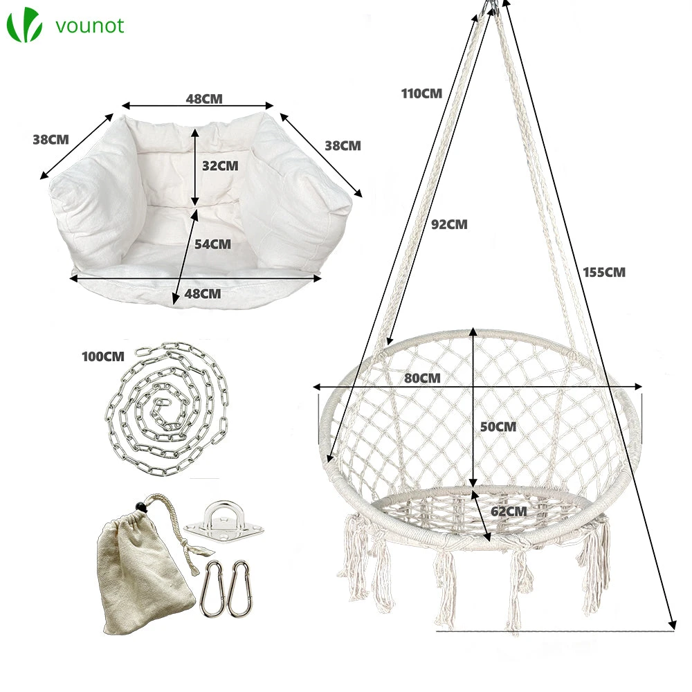 Fauteuil Suspendu Avec Coussin Beige(Fauteuil Suspendu Avec Coussin Beige) 4 Fauteuil Suspendu Avec Coussin Beige(Fauteuil Suspendu Avec Coussin Beige) – Image 4