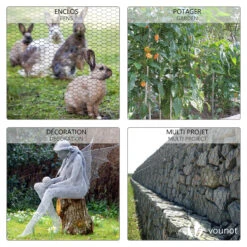 Grillage A Poule Avec Fils 13mm En PVC Gaine Gris 1x25M(Grillage A Poule Avec Fils 25mm En Pvc Gaine Gris 1x25m 1) -Boutique Vounot 4 023ff77a 09d3 49ef 8ef9 05a7d74c8f14