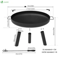 Brasero Exterieur En Metal Avec Grille Tisonnier Diametre 60cm Noir(Brasero Exterieur En Metal Avec Grille Tisonnier Diametre 60cm Noir) -Boutique Vounot 4 097786db a91e 4713 8fe5 a9dfe248ff57