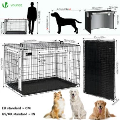 Cage Pour Chien Pliable Avec 2 Portes Verrouillable Plateau Amovible Et Housse De Protection 122x75x81cm(Cage Pour Chien Pliable Avec 2 Portes Verrouillable Plateau Amovible Et Housse De Protection 122x75x81cm) -Boutique Vounot 4 0fb8af02 a4ef 4d68 a84c 4c4d5645c076