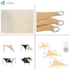 Voile D Ombrage Triangle HDPE Avec 19 Pcs Kit De Montage(Voile D Ombrage Triangle Hdpe Avec 19 Pcs Kit De Montage) -Boutique Vounot 4 10d5cfef d91f 42f9 ad9f e7e78852f512