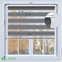 Lot De 2 Store Enrouleur Jour Nuit Double 90x150cm Gris(Lot De 2 Store Enrouleur Jour Nuit Double 90x150cm Gris) -Boutique Vounot 4 16123442 5673 4d0e b6ac 65d332d8ccc4