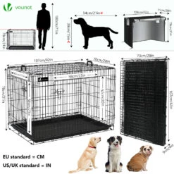 Cage Pour Chien Pliable Avec 2 Portes Verrouillable Plateau Amovible Et Housse De Protection 107x70x78cm(Cage Pour Chien Pliable Avec 2 Portes Verrouillable Plateau Amovible Et Housse De Protection 107x70x78cm) -Boutique Vounot 4 17bc7c28 4cdf 45fa aaca 59cd3f7651ce