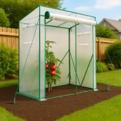 Serre De Jardin Serre Tomates Avec Porte Et Fenetres Moustiquaire Bache PE Renforcee 135g/m2 200x77x170cm Blanc(Serre De Jardin Serre Tomates Avec Porte Et Fenetres Moustiquaire Bache Pe Renforcee 135g M2 200x77x170cm Blanc) -Boutique Vounot 4 18673d76 d7c7 410b b8cc 4667faca70eb