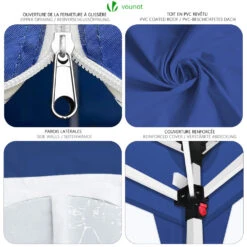 Tonnelle De Jardin 3x3m Pliable Avec Portes Et Fenêtres Bleu(Tonnelle De Jardin 3x3m Pliable Avec Portes Et Fenetres Bleu) -Boutique Vounot 4 25617777 b5b2 42a2 9b75 7699067ed773