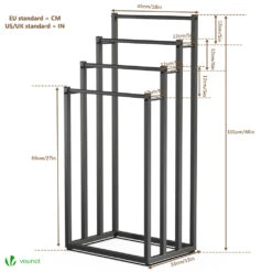 Porte Serviettes Sur Pied Autoportant 4 Niveaux Noir(Porte Serviettes Sur Pied Autoportant 4 Niveaux Noir) -Boutique Vounot 4 286da9b0 41d6 40df 99c3 681f566ef850
