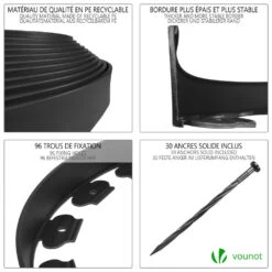 Bordure De Jardin Plastique Flexible 10m Avec Piquets Noir(Bordure De Jardin Plastique Flexible 10m Avec Piquets Noir) -Boutique Vounot 4 374e6657 b2dc 4854 b4eb b73b4ecc7d2c