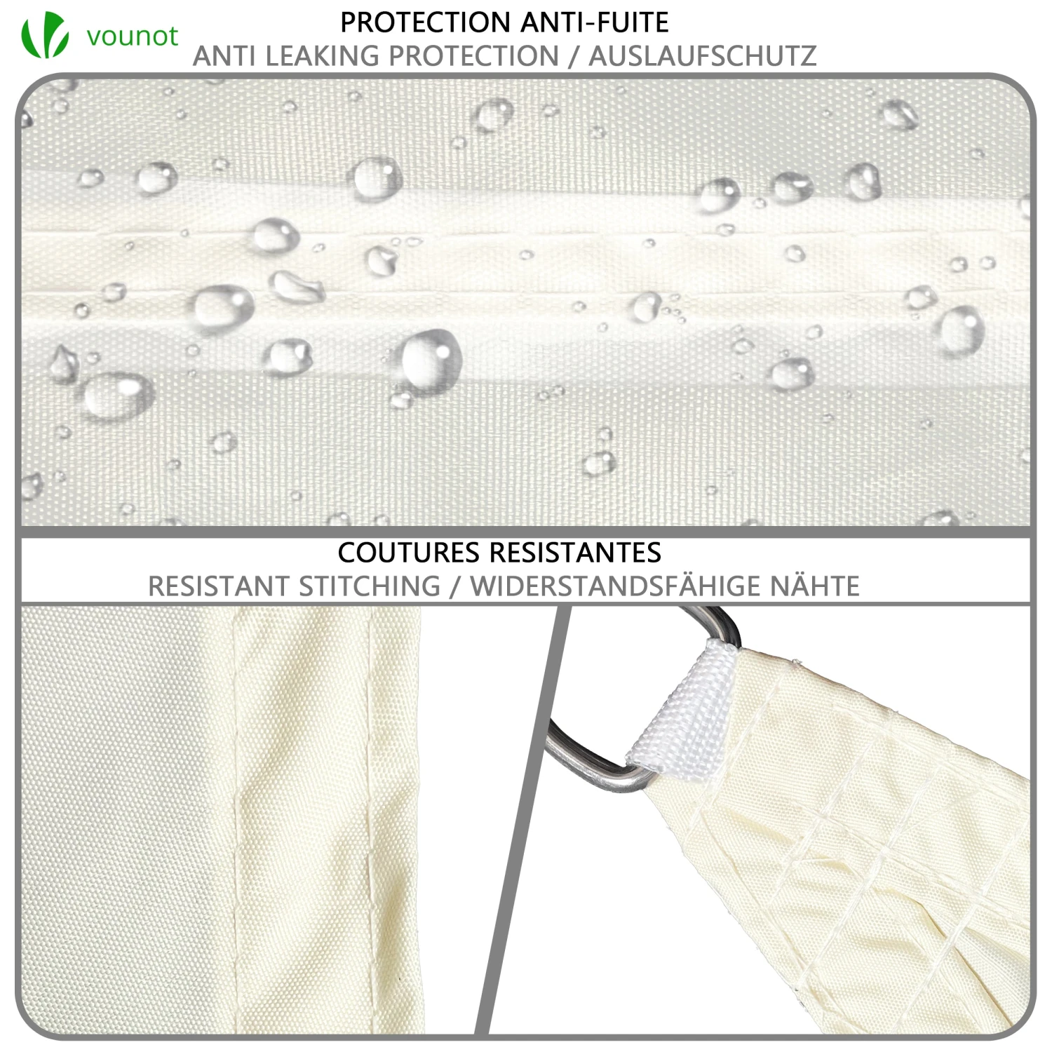 Voile D’ombrage Rectangulaire Imperméable Polyester Avec Corde 3x4m Beige(Voile D Ombrage Rectangulaire Impermeable Polyester Avec Corde 3x4m Beige) 4 Voile D’ombrage Rectangulaire Imperméable Polyester Avec Corde 3x4m Beige(Voile D Ombrage Rectangulaire Impermeable Polyester Avec Corde 3x4m Beige) – Image 4