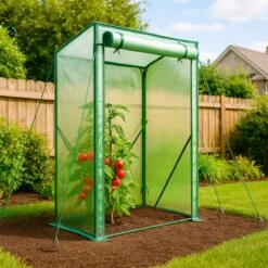 Serre De Jardin Serre Tomates Avec Grande Porte Enroulable Bache PE Renforcee 135g/m2 100x50x150cm Vert(Serre De Jardin Serre Tomates Avec Grande Porte Enroulable Bache Pe Renforcee 135g M2 100x50x150cm Vert) -Boutique Vounot 4 38047b0a f32d 4363 9278 a6c3202b64f8