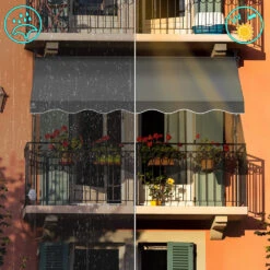 Auvent Retractable Manuel Sans Percage 200cm Gris(Auvent Retractable Manuel Sans Percage 200cm Gris) -Boutique Vounot 4 38e53013 99d0 41f4 a018 1836f9abe0fd