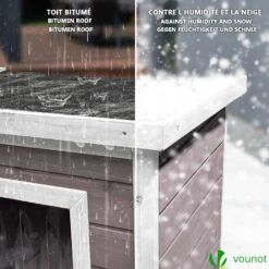 Maison Pour Chat En Bois Avec Toit Bitumé Autoportant Et Porte à Lamelles PVC Gris(Maison Pour Chat En Bois Avec Toit Bitume Autoportant Et Porte A Lamelles Pvc Gris) -Boutique Vounot 4 3b8269b5 45b1 4f9d ae73 7066e9234f7c