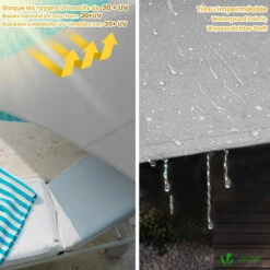 Voile D'ombrage Rectangulaire En Polyester Imperméable Avec Kit De Montage 3x4m Gris Clair(Voile Dombrage Rectangulaire En Polyester Impermeable Avec Kit De Montage 3x4m Gris Clair) -Boutique Vounot 4 3d233a6a a8cf 45ae befd b30bf55217e0