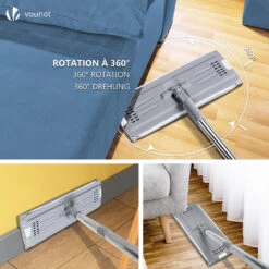 Balai Microfibre Et Seau Essoreur Avec 6 Serpillères Réutilisables Balai Plat Double Compartiment Gris(Balai Microfibre Et Seau Essoreur Avec 6 Serpilleres Reutilisables Balai Plat Double Compartiment Gris) -Boutique Vounot 4 4023a6d4 4e35 47c0 a653 0b7fca5c5455