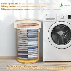 Panier A Linge En Bambou Rond Avec Couvercle 58L(Panier A Linge En Bambou Rond Avec Couvercle 58l) -Boutique Vounot 4 4c4e2352 37c0 43f7 9f30 0fea42a5b0e1