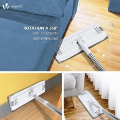 Balai Microfibre Et Seau Essoreur Avec 6 Serpillères Réutilisables Balai Plat Double Compartiment Blanc(Balai Microfibre Et Seau Essoreur Avec 6 Serpilleres Reutilisables Balai Plat Double Compartiment Blanc) -Boutique Vounot 4 5088c65a 1507 4f91 b674 554195e4a18e