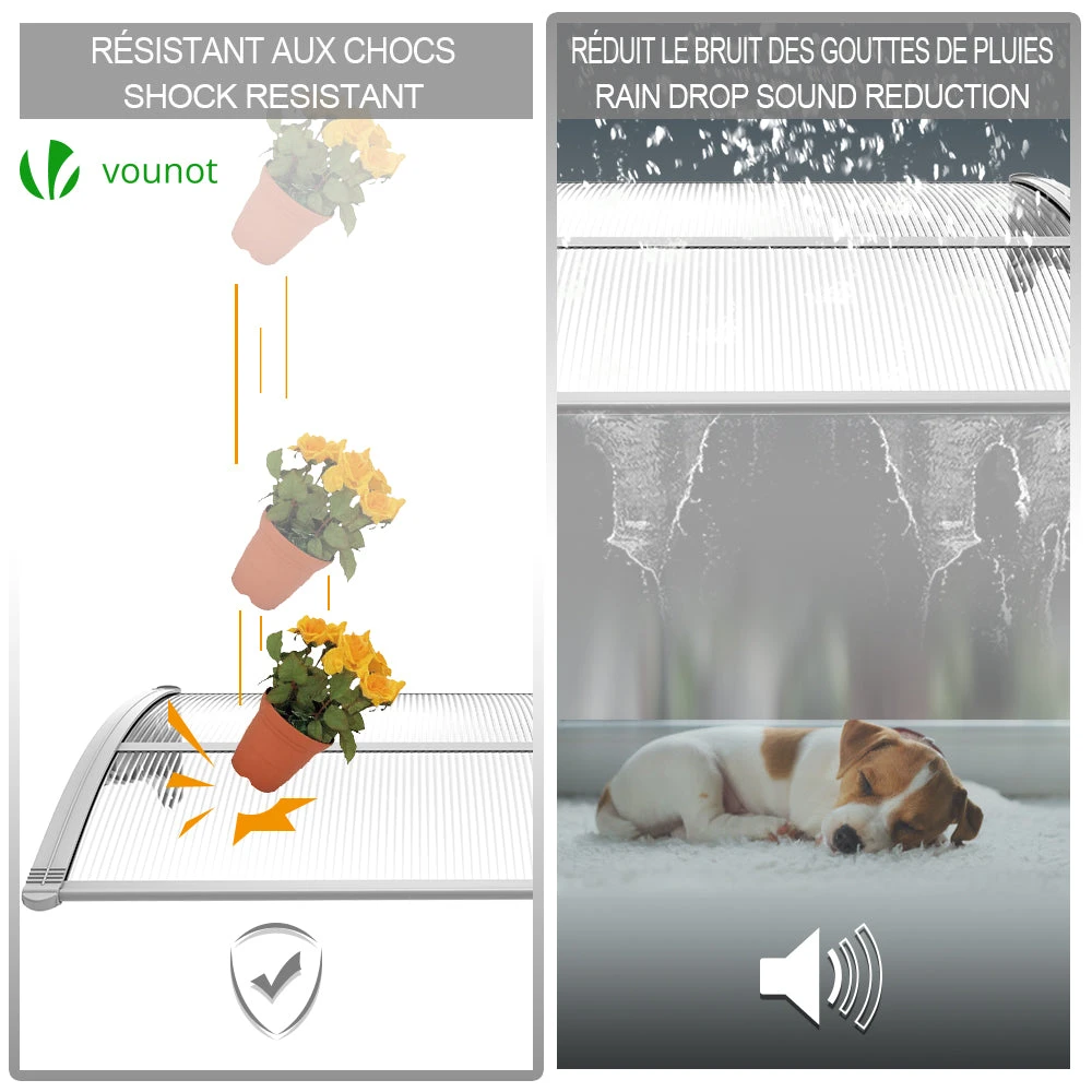 Auvent De Porte Marquise 100x80 Cm Transparent En Polycarbonate Anti UV(Auvent De Porte Marquise 100x80 Cm Transparent En Polycarbonate Anti Uv 1) 4 Auvent De Porte Marquise 100x80 Cm Transparent En Polycarbonate Anti UV(Auvent De Porte Marquise 100x80 Cm Transparent En Polycarbonate Anti Uv 1) – Image 4