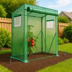Serre De Jardin Serre Tomates Avec Porte Et Fenetres Moustiquaire Bache PE Renforcee 135g/m2 200x77x170cm Vert(Serre De Jardin Serre Tomates Avec Porte Et Fenetres Moustiquaire Bache Pe Renforcee 135g M2 200x77x170cm Vert) -Boutique Vounot 4 57d5197a 0d47 4573 8de1 70c7fc6eec16