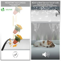 Auvent De Porte Marquise 120x80 Cm Transparent En Polycarbonate Anti UV Noir(Auvent De Porte Marquise 120x80 Cm Transparent En Polycarbonate Anti Uv Noir 1) -Boutique Vounot 4 5c808481 d72b 47e8 8d5c 4ea73994fe76