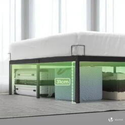 Cadre De Lit Metal Avec Fixation Sommier Et Hauteur 36cm 160x200cm Noir(Cadre De Lit Metal Avec Fixation Sommier Et Hauteur 36cm 160x200cm Noir) -Boutique Vounot 4 60c30f79 e625 48ed b34d 37c12a59fb63