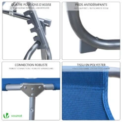 Transat Pare Soleil Lot De 2 Pcs Bleu(Transat Pare Soleil Lot De 2 Pcs Bleu) -Boutique Vounot 4 64088490 0898 4720 8521 9580f90b5c6c