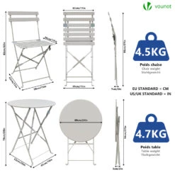 Ensemble Bistro Extérieur 1 Table 2 Chaises Acier Blanc(Ensemble Bistro Exterieur 1 Table 2 Chaises Acier Blanc 1) -Boutique Vounot 4 6611b009 779b 4835 9590 3a2fcaab824f