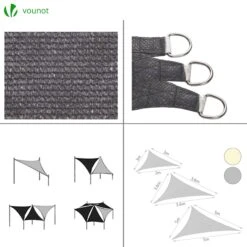 Voile D Ombrage Triangle HDPE Avec 19 Pcs Kit De Montage(Voile D Ombrage Triangle Hdpe Avec 19 Pcs Kit De Montage) -Boutique Vounot 4 7a05ef8c d521 46ee 835a 37cb13e38b11