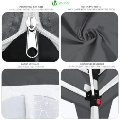Tonnelle De Jardin 3x3m Pliable Avec Portes Et Fenêtres Gris(Tonnelle De Jardin 3x3m Pliable Avec Portes Et Fenetres Gris) -Boutique Vounot 4 7e9e97ba bbd1 4f43 b6e8 a5ccadd1020e