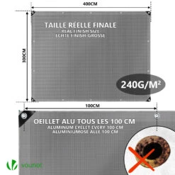 Bâche De Protection En Polyéthylène Resistant Et Impermeable 240g/m² Gris Et Noir 3x4m(Bache De Protection En Polyethylene Resistant Et Impermeable 240g M Gris Et Noir 3x4m) -Boutique Vounot 4 815e2a42 a157 4da3 8cdb ca5b2d53dbdc