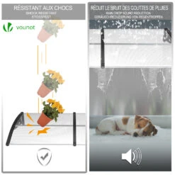 Auvent De Porte Marquise 200x80 Cm Transparent En Polycarbonate Anti UV Noir(Auvent De Porte Marquise 200x80 Cm Transparent En Polycarbonate Anti Uv Noir 2) -Boutique Vounot 4 8d8795af 10e5 4dbc 9f45 aa7aa6f63459