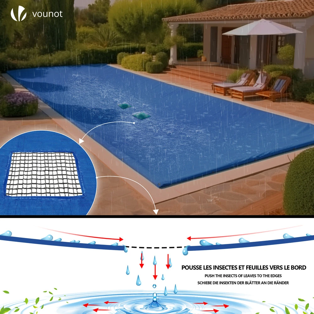 Bache Piscine Rectangulaire Double Couche En Polyethylene 160 Gr/m2 Avec Filet Ecoulement 4x8m Bleue(Bache Piscine Rectangulaire Double Couche En Polyethylene 160 Gr M2 Avec Filet Ecoulement 4x8m Bleue 1) 4 Bache Piscine Rectangulaire Double Couche En Polyethylene 160 Gr/m2 Avec Filet Ecoulement 4x8m Bleue(Bache Piscine Rectangulaire Double Couche En Polyethylene 160 Gr M2 Avec Filet Ecoulement 4x8m Bleue 1) – Image 4