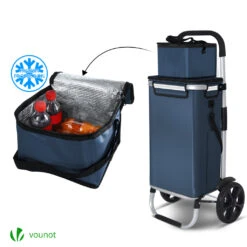 Chariot De Course Pliable Aluminium 2 Roues Avec Sac Isotherme Bleu Marine(Chariot De Course Pliable Aluminium 2 Roues Avec Sac Isotherme Bleu Marine) -Boutique Vounot 4 94264859 c968 4aee b91e f63b67c81747