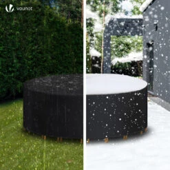 Housse Salon De Jardin Bache De Protection 420D φ190x73cm Noire(Housse Salon De Jardin Bache De Protection 420d 190x73cm Noire 1) -Boutique Vounot 4 9a807329 bc38 46e9 a33e 218e06f6e2cc