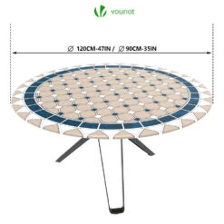 Nappe De Table Ronde En PVC Tissu Non-tissé Style Ceramique(Nappe De Table Ronde En Pvc Tissu Non Tisse Style Ceramique) -Boutique Vounot 4 9d266066 831d 4581 89d5 cee077a0bbc4