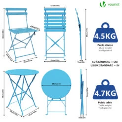 Ensemble Bistro Extérieur 1 Table 2 Chaises Acier Bleu(Ensemble Bistro Exterieur 1 Table 2 Chaises Acier Bleu 1) -Boutique Vounot 4 a4cdf42b 7900 4f24 8be7 af95cf52545c